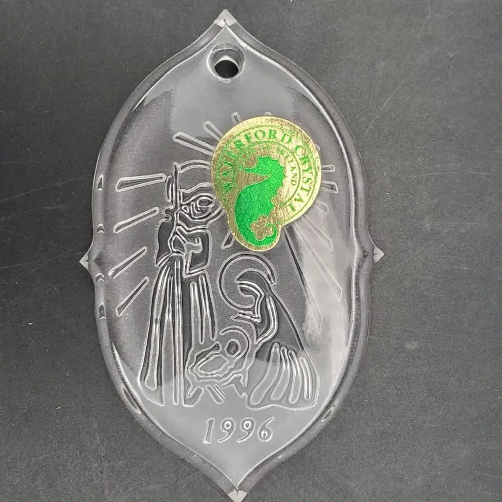 Waterford Crystal 1996 Nativity Christmas Ornament Made in Austria w Pouch